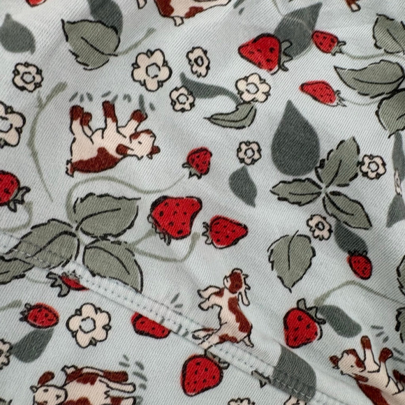 Duluth Trading Co XL Light Blue Red Strawberry Cow Bralette - Picture 2 of 6